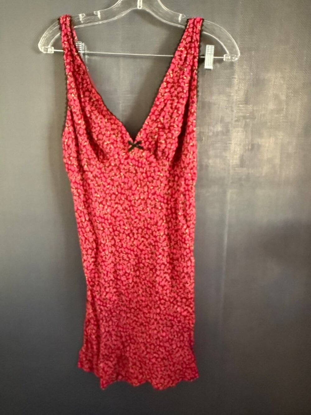Wild Fable Red Floral Sleeveless Midi Dress Adjustable Straps Bow Detail Womens
